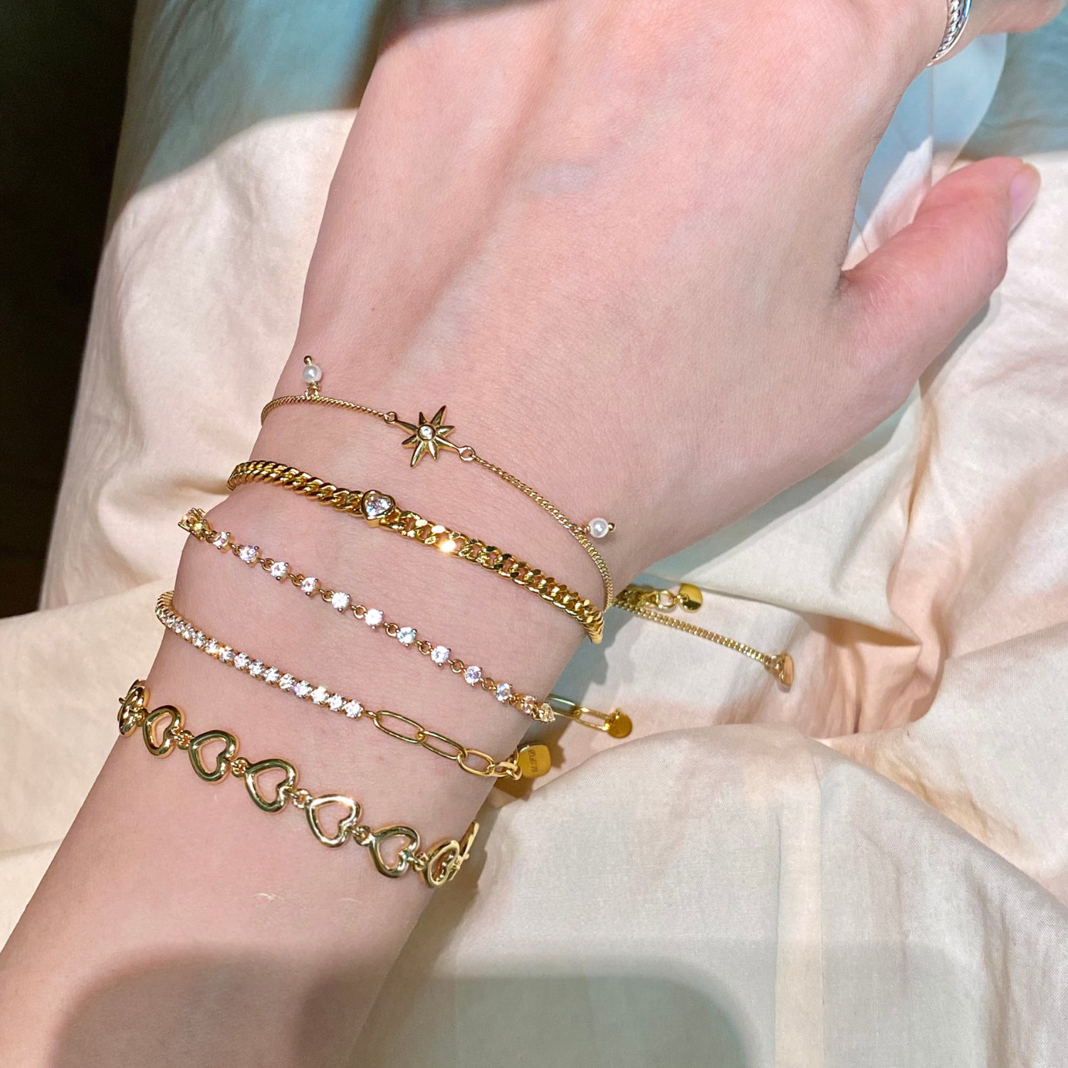 Silver Cuban Stacking Bracelet