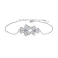 Enchating Full Moissanite Double Clover Moissanite Bracelet