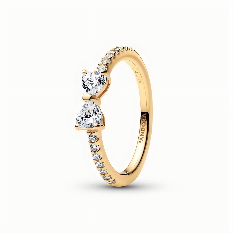 Pandora Sparkling Clear Bow Ring