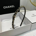 Chanel Black Leather Hair Band