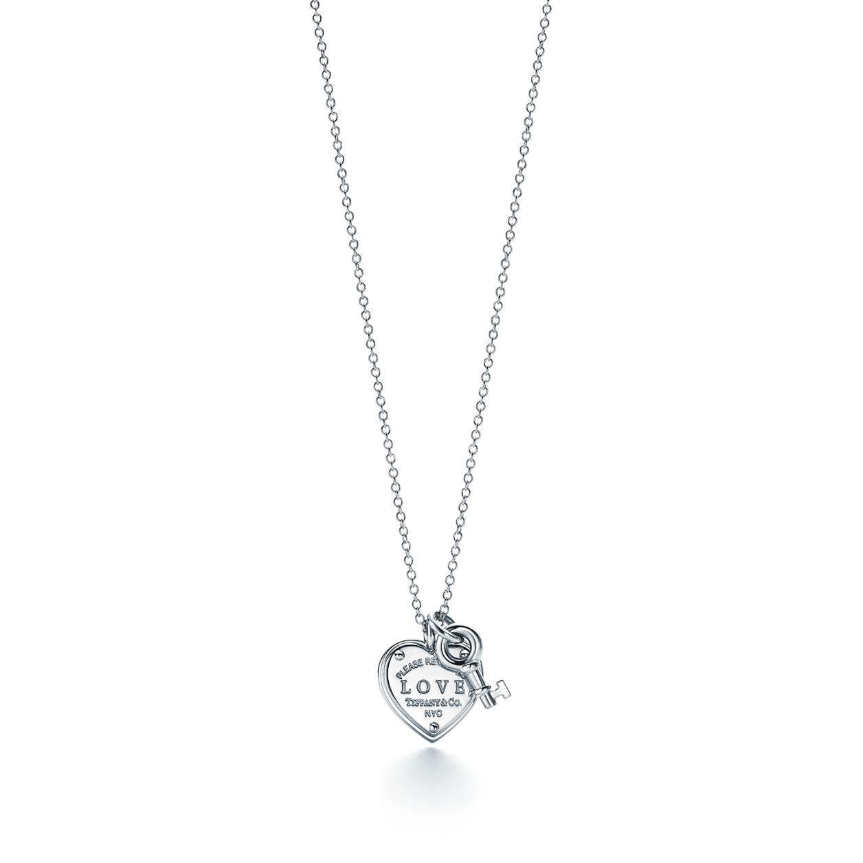 Tiffany Return to Tiffany Love Heart Tag Key Necklace in Silver