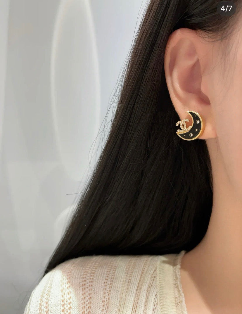 Chanel Moon Earrings