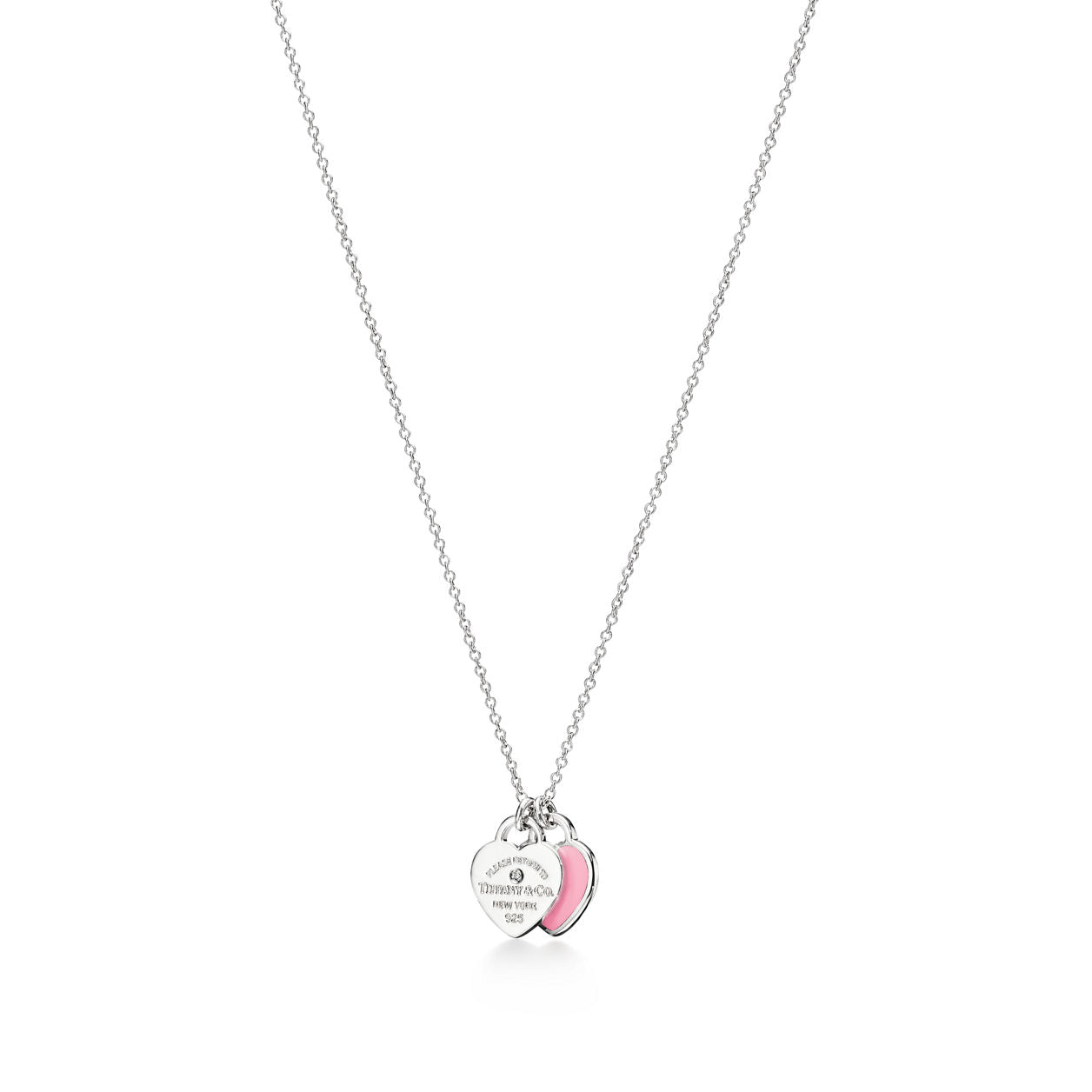 Tiffany Return to Tiffany Double Heart Tag Pendant in Silver and Gold Mini