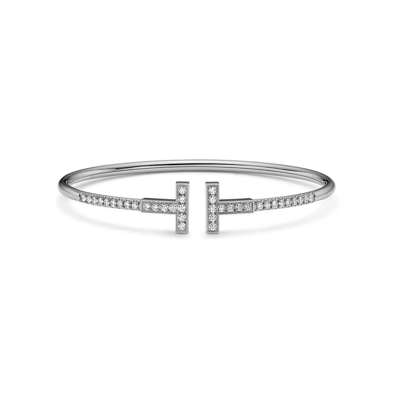 Tiffany T Pavé Diamond Wire Bangle