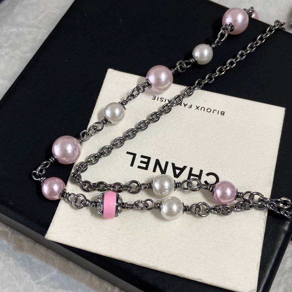 Chanel Double Layer Bowknot Chain Necklace
