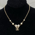 Chanel 25P Bowknot Pearl Necklace