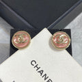 Chanel Pink Button Earrings