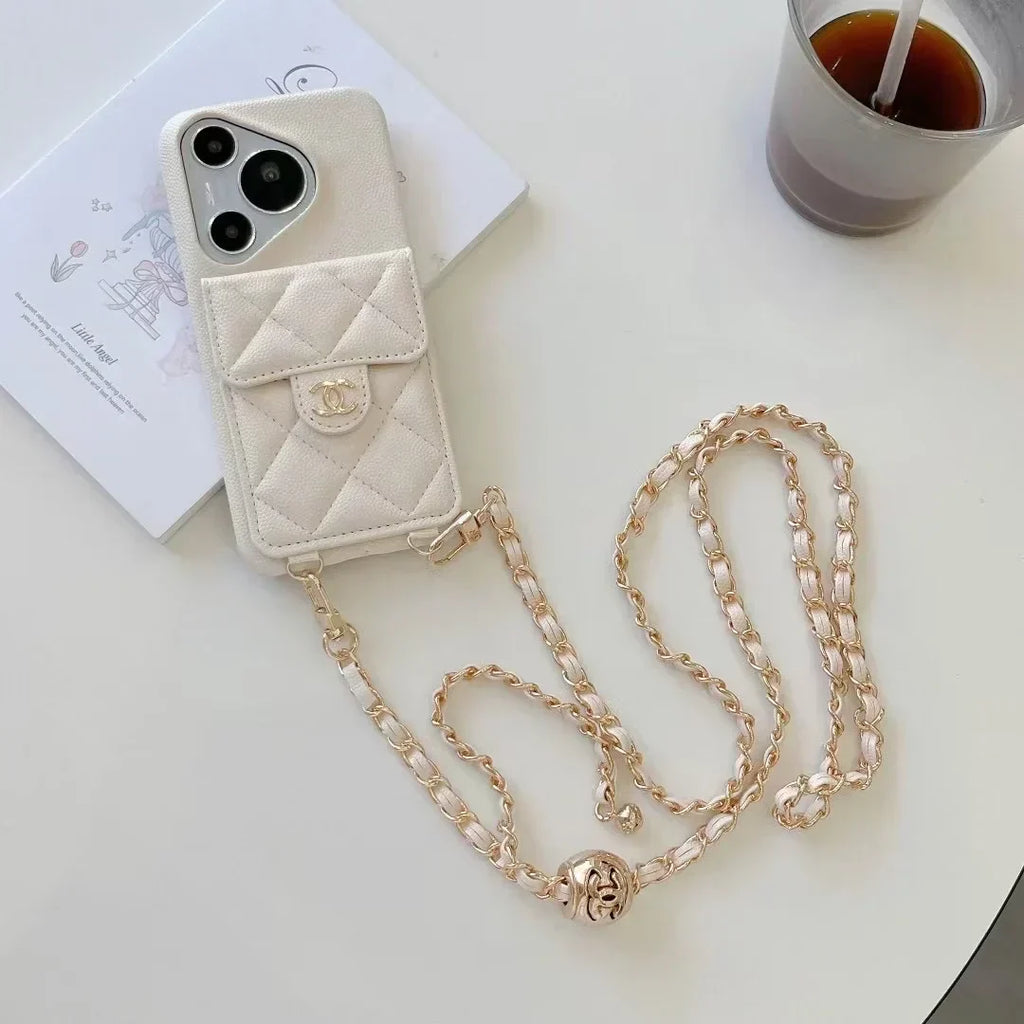 Chanel Leather Phone Case with Chain