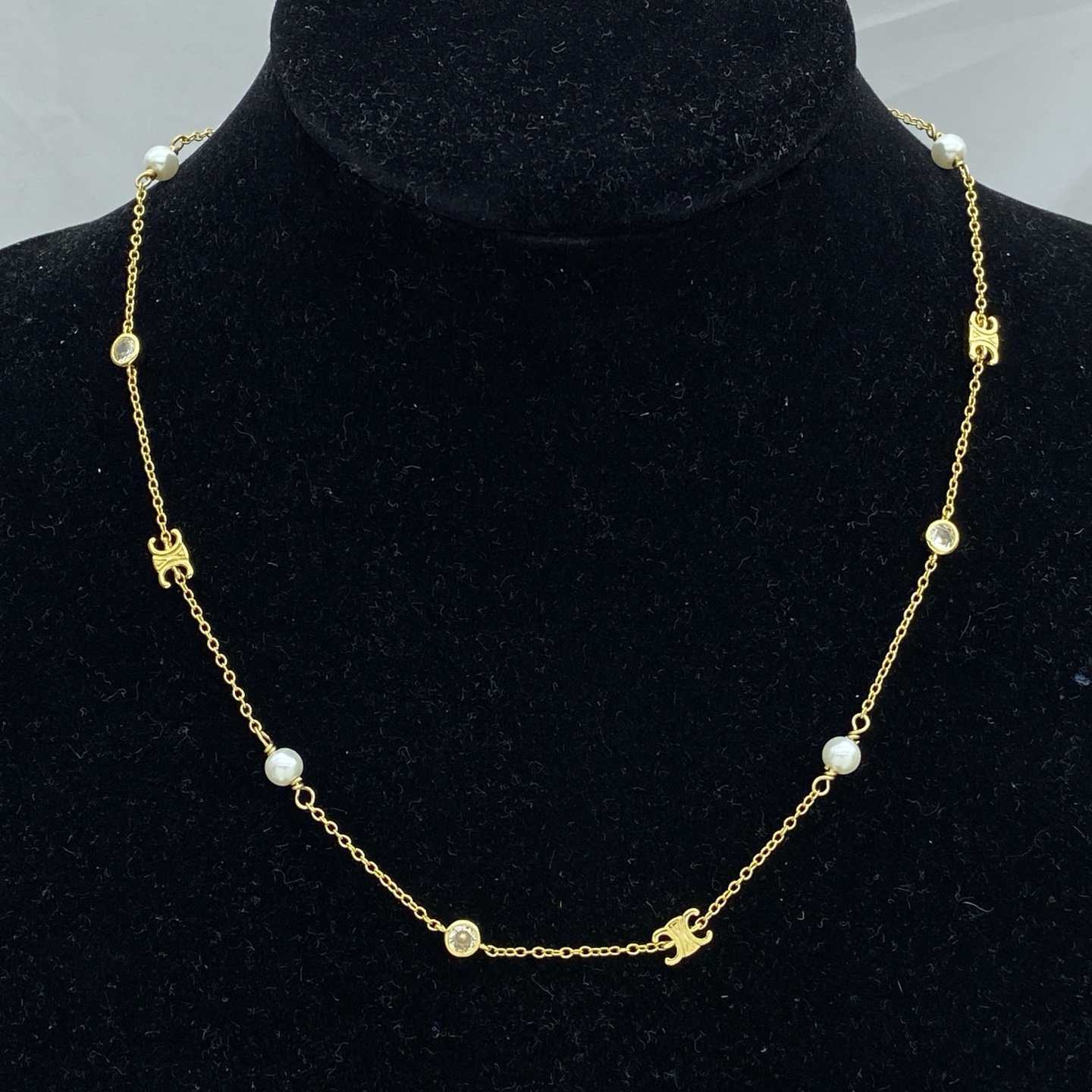 Celine Pearl Necklace Bracelet