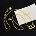 Dior Half Pearl Letter Necklace