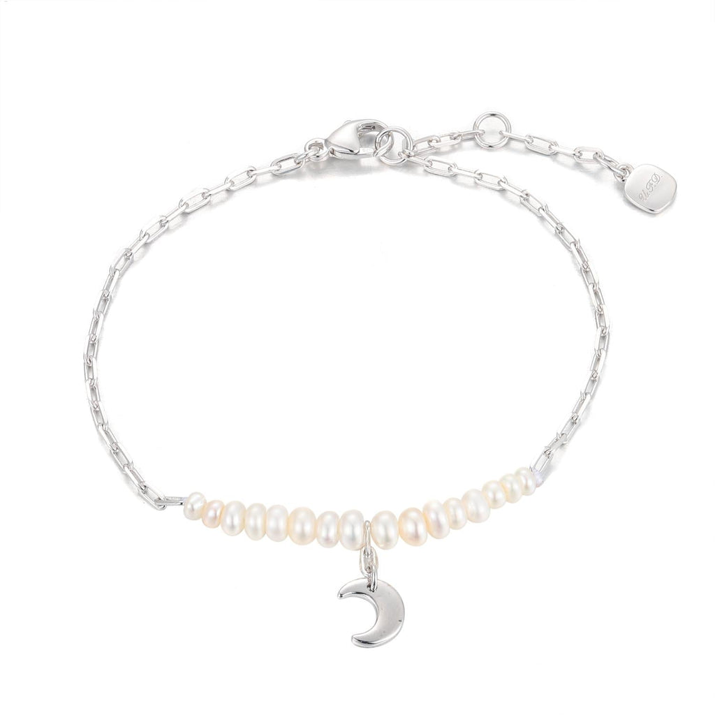 Moon Pendant Pearl Bracelet