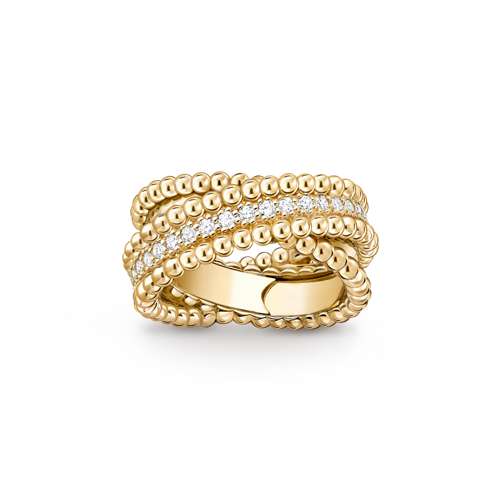 VCA Perlée diamonds duo ring